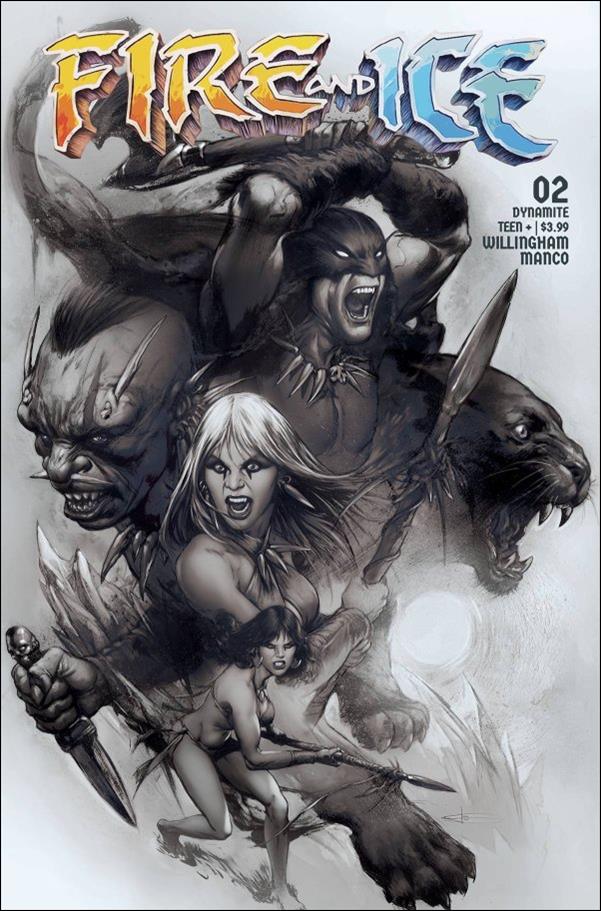 Fire and Ice issue 2-F Leonardo Manco 1:15 Line Art Cover