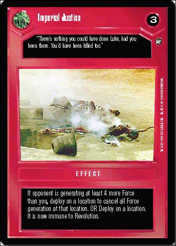 Star Wars: A New Hope Limited (Base Set) card 40 Imperial Justice