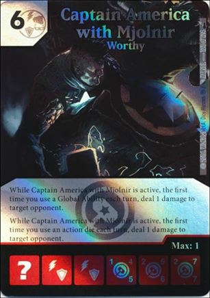Marvel Dice Masters Deadpool card 121 Captain America with Mjolnir: Worthy