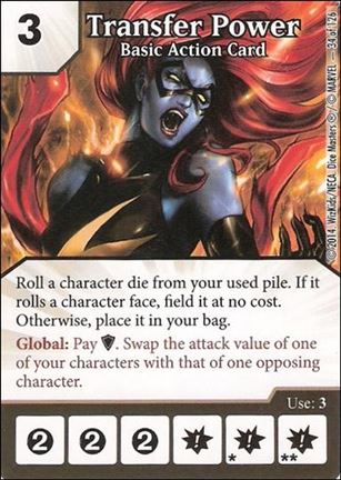 Marvel Dice Masters Uncanny X-Men  card 34 Transfer Power: Basic Action Card
