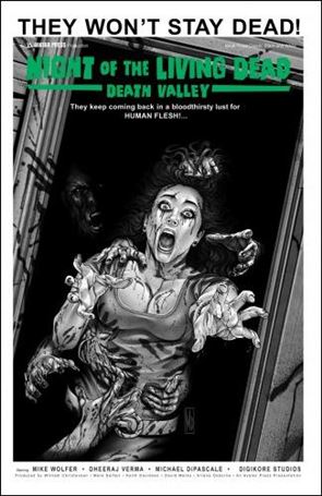 Night of the Living Dead: Death Valley issue 3-D Classic Black & White Cover 1:3