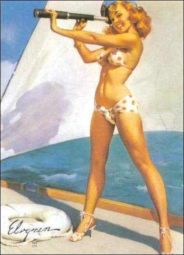 Elvgren's Calendar Pinups (Base Set) card 71 Splendid View
