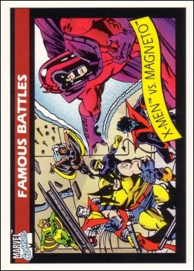 Marvel Universe: Series 1 (Base Set) card 100 X-Men vs Magneto