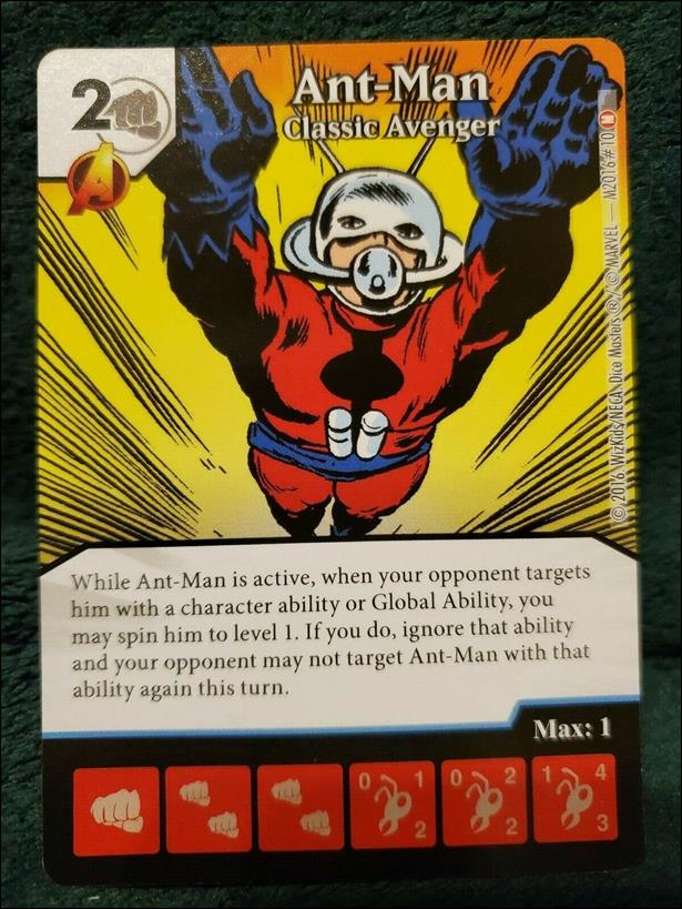 Marvel Dice Masters Civil War card M2016 . 10 Ant-Man: Classic Avenger