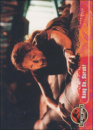 Lost World: Jurassic Park (Base Set) card 34 Hang On, Sarah!