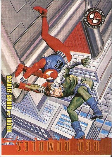 Spider-Man Premium: Eternal Evil (Base Set) card 46 Scarlet Spider vs Looter