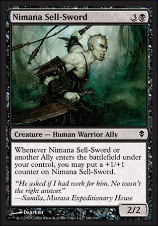 Magic The Gathering: Zendikar (Base Set) card 106 Nimana Sell-Sword