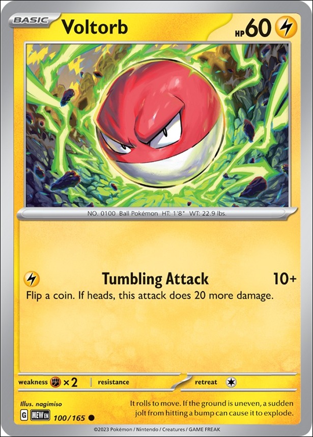 Pokemon: Scarlet & Violet - 151 (Base Set) card 100/165-B Voltorb (Reverse Holofoil)