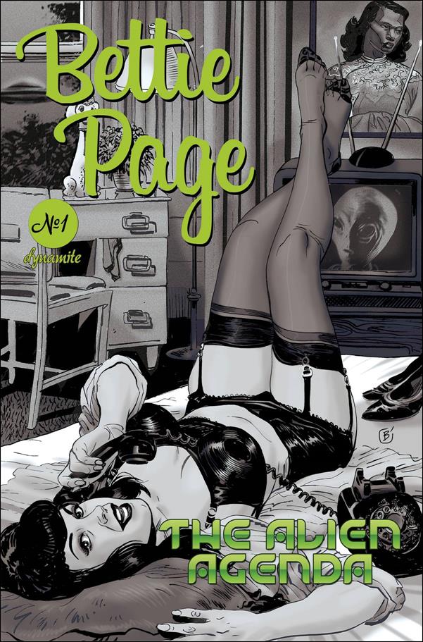 Bettie Page: The Alien Agenda issue 1-O Jimmy Broxton 1:20 Black & White Cover