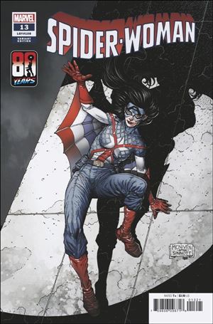 Spider-Woman (2020) issue 13-B Steve McNiven Captain America 80th Ann. Cover