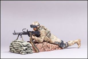 McFarlane Military (Series 3) figure 3-B Army M60 Machine Gunner (Ethnic)