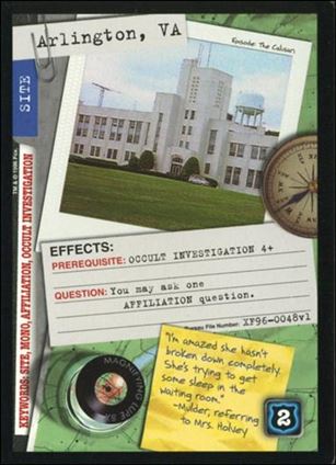 X-Files: Premiere Edition (Base Set) card XF96-0048v1 Arlington, VA