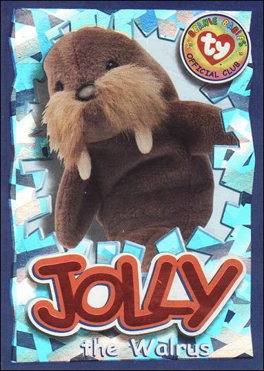Beanie Babies Series 4 (Wild Subset) card 270 Jolly the Walrus Orange Lettering