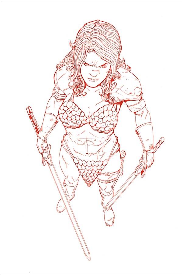 Vampirella / Red Sonja issue 4-O Drew Moss Tinted Virgin FOC Cover
