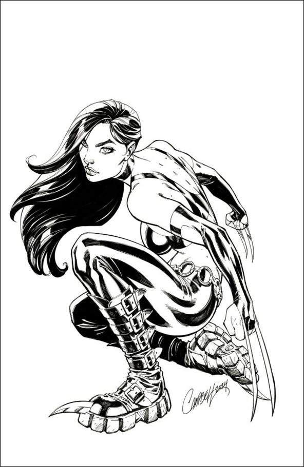 Laura Kinney: Wolverine issue 1-P J. Scott Campbell B&W 1:25 Cover (Second Printing)