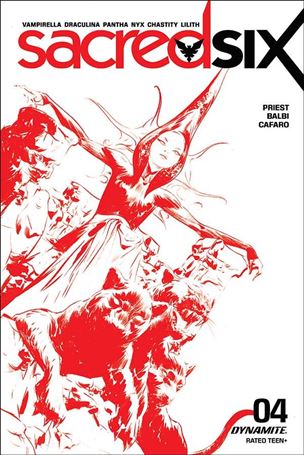 Sacred Six issue 4-I Jae Lee 1:15 Red & White Cover