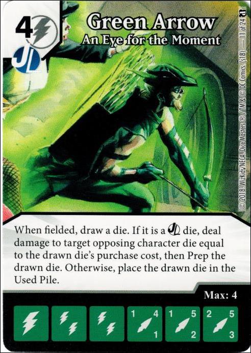 DC Comics Dice Masters Doom Patrol card 11 Green Arrow: An Eye for the Moment