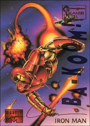 1995 Marvel Masterpieces (Multi-Foil E-Motion Parallel Base Set) card 53 Iron Man