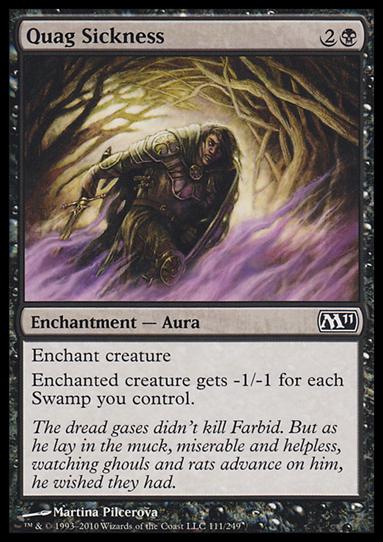 Magic the Gathering: 2011 Core Set (Base Set) card 111 Quag Sickness