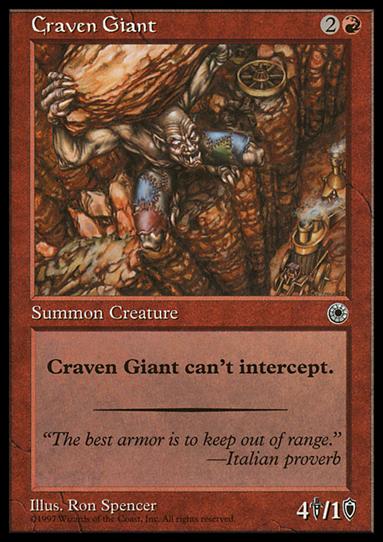 Magic the Gathering: Portal (Base Set) card 121 Craven Giant
