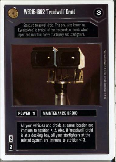 Star Wars: Premiere Unlimited (Base Set) card 22 WED15-1662 'Treadwell' Droid