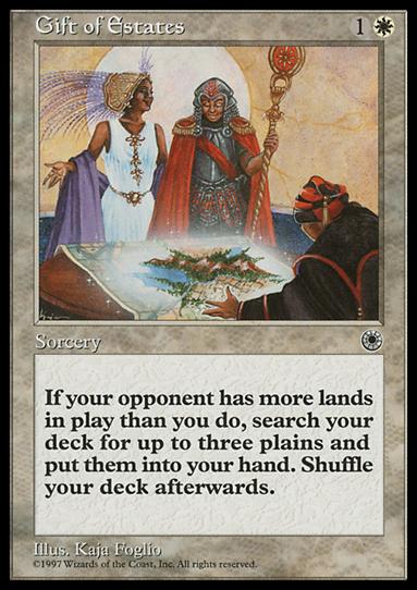 Magic the Gathering: Portal (Base Set) card 17 Gift of Estates