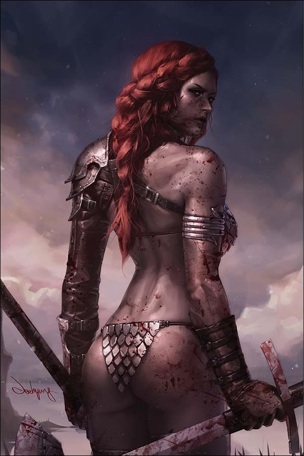 Red Sonja: Birth of the She-Devil issue 1-L Jee-Hyung Lee Frankie's Comics Bloody Cover