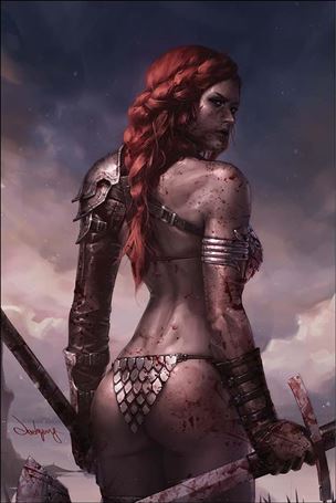 Red Sonja: Birth of the She-Devil issue 1-L Jee-Hyung Lee Frankie's Comics Bloody Cover