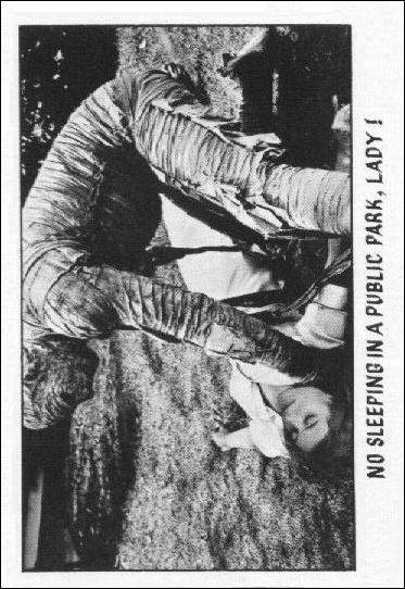 Creature Feature (Base Set) card 19 No sleeping in a public park, lady!.