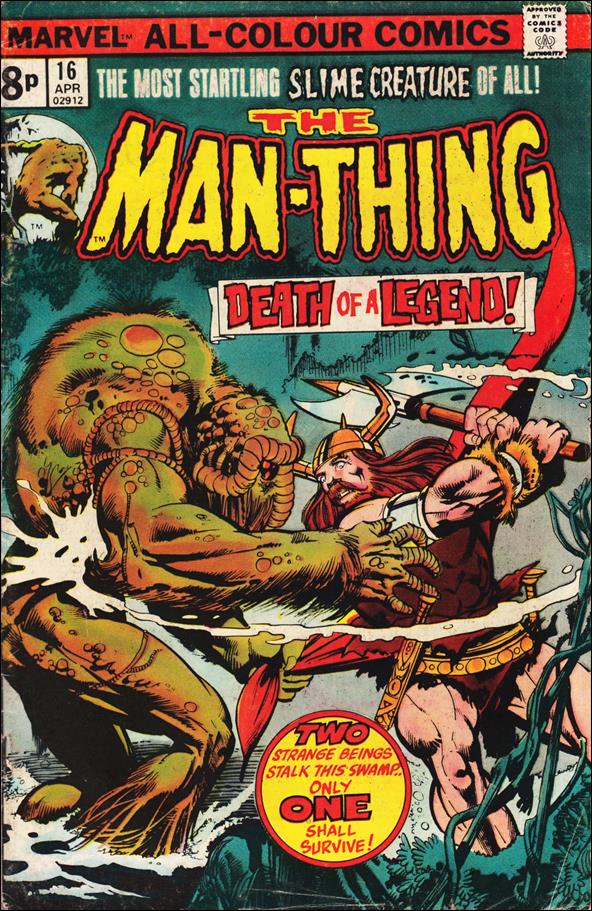 Man-Thing (1974) issue 16-B UK Price Cover