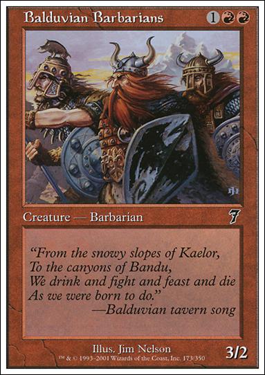 Magic the Gathering: 7th Edition (Base Set) card 173 Balduvian Barbarians