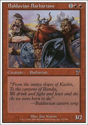 Magic the Gathering: 7th Edition (Base Set) card 173 Balduvian Barbarians