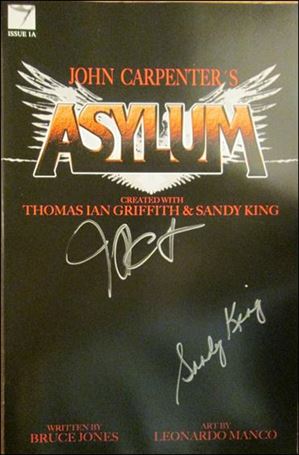 John Carpenter's Asylum issue 1-C Black Cover (Signed by Carpenter & King) 1:25