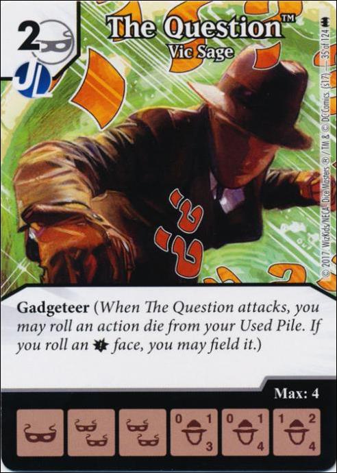 DC Comics Dice Masters Batman card 35 The Question: Vic Sage