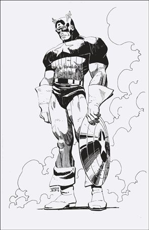 Captain America (2025) issue 1-P John Romita B&W Virgin 1:25 Cover (2nd Printing)