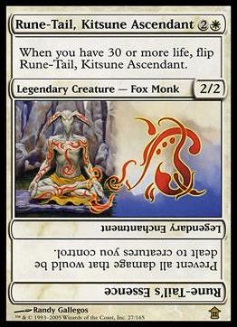 Magic the Gathering: Saviors of Kamigawa (Base Set) card 27 Rune-Tail, Kitsune Ascendant