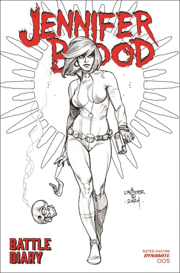 Jennifer Blood: Battle Diary issue 5-D Joseph Michael Linsner Line Art 1:10 Cover
