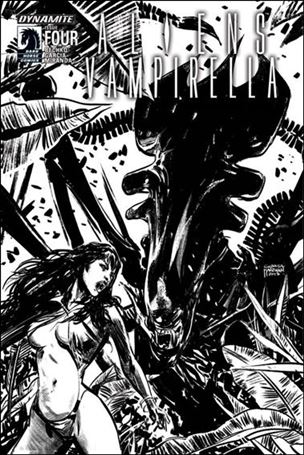 Vampirella/Aliens issue 4-B Black & White Cover 1:15