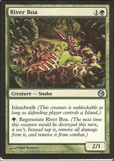 Magic the Gathering: Duels of the Planeswalkers (Base Set) card 80 River Boa