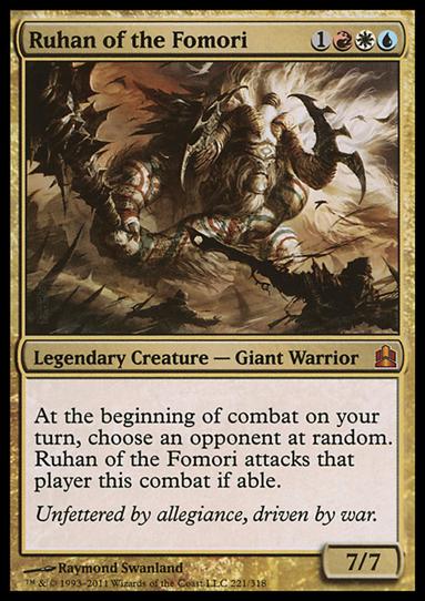 Magic the Gathering: Commander (Base Set) card 221 Ruhan of the Fomori