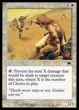 Magic the Gathering: Onslaught (Base Set) card 9 Battlefield Medic