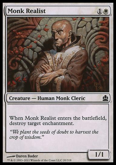 Magic the Gathering: Commander (Base Set) card 20 Monk Realist