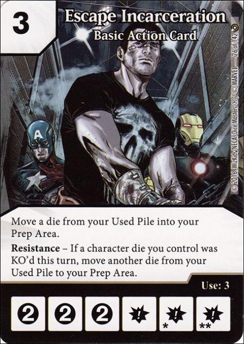 Marvel Dice Masters Civil War card 26 Escape Incarceration: Basic Action Card