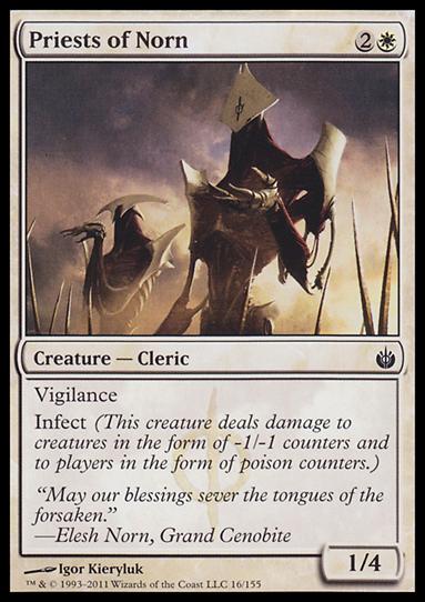 Magic the Gathering: Mirrodin Besieged (Base Set) card 16 Priests of Norn