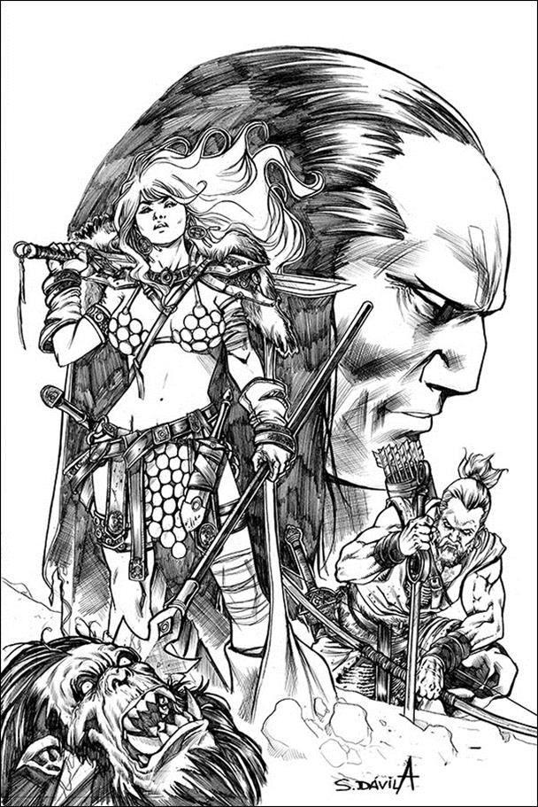 Red Sonja: Birth of the She-Devil issue 4-H Sergio Davila 1:11 Black & White Virgin Cover