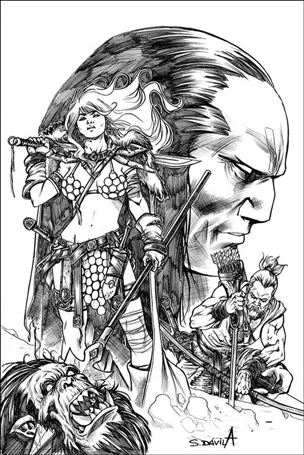 Red Sonja: Birth of the She-Devil issue 4-H Sergio Davila 1:11 Black & White Virgin Cover