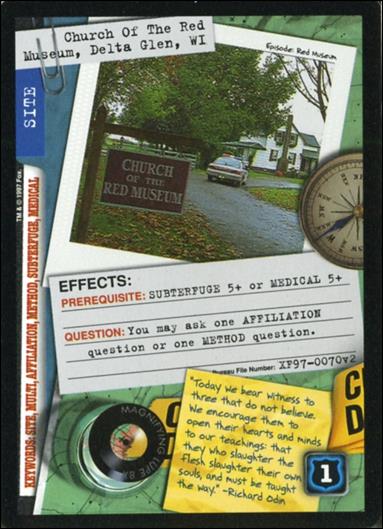 X-Files: The Truth Is Out There (Base Set) card XF97-0070v2 Church of the Red Museum, Delta Glen, WI