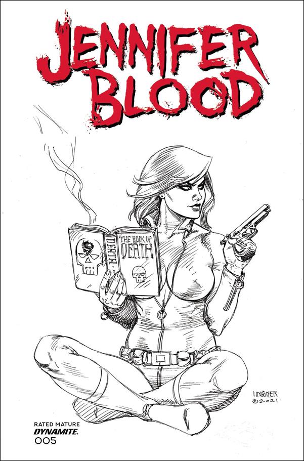 Jennifer Blood (2021) issue 5-L Joseph Michael Linsner 1:15 Black & White Cover