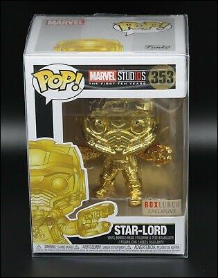 POP! Marvel figure 353 Star-Lord (Gold Chrome) BoxLunch Exclusive