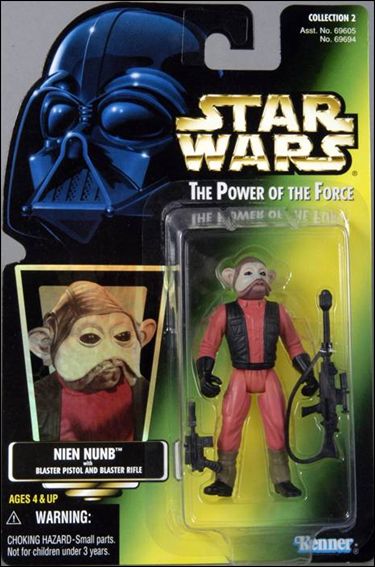 Star Wars: The Power of the Force 2 3 3/4" Basic Action Figures figure 52-B Nien Nunb (Holofoil Sticker)